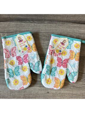 Dolly Parton Floral Oven Mitt Set of 2 7x10 Multicolor Teal Cotton/Poly